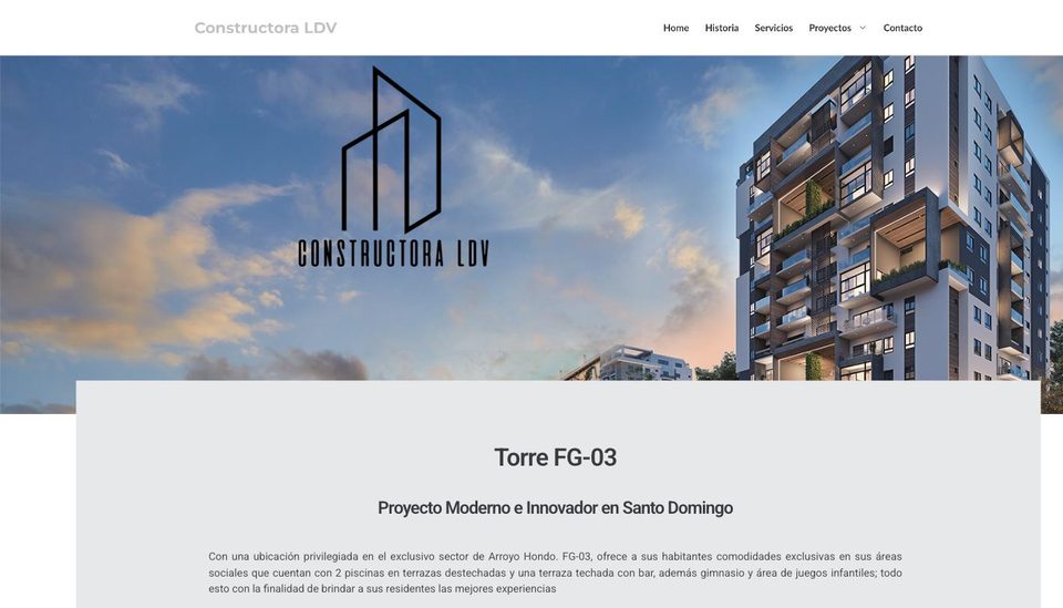 Página web de Constructora LDV
