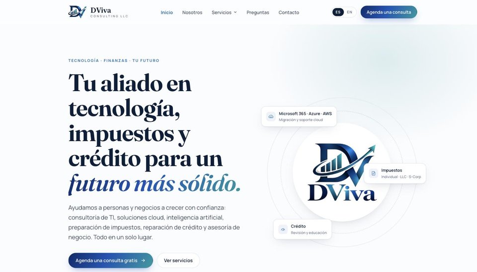 Página web de DViva Consulting